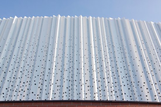 detail of the new facade after restyling