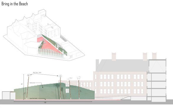 MoMA PS1 Young Architects Program proposal: Drones' Beach, overview.