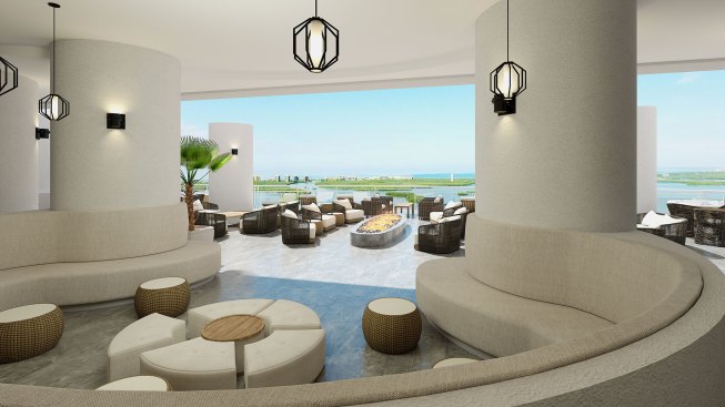 Rendering - Breezeway Common Area - Omega Tower