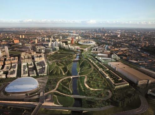 A computer-generated preview of the Olympic Park after the games