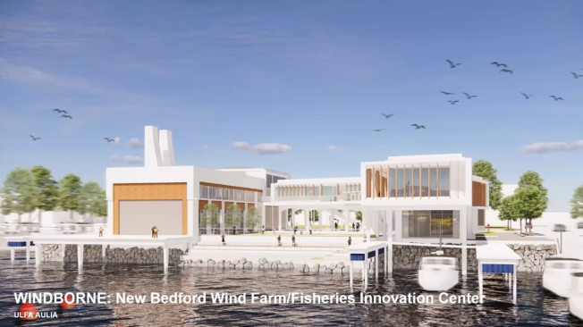 The burgeoning wind-power industry in New Bedford, Mass., inspired several designs during the Envision Resilience Challenge in 2022/23.