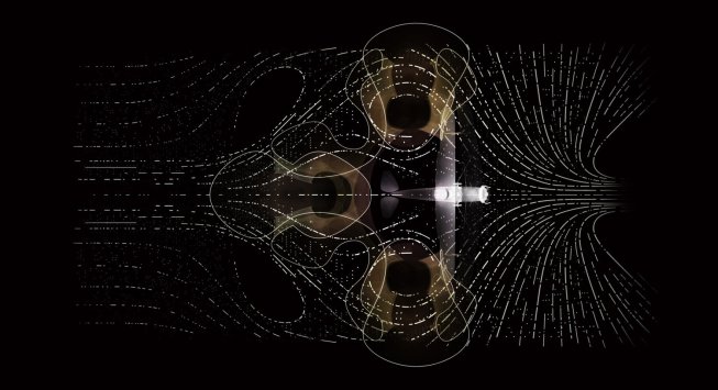 Patterns of airflow around the airplane