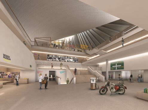 The interior renovation, including this ground-floor lobby, is being executed by John Pawson.