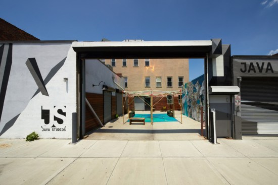 Dikhroos, a tent study sited in the courtyard of Java Studios in Brooklyn, N.Y., attracts and engages users with the changing nature of light filtered through dichroic film.