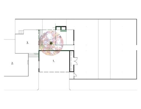 CHDA 2009 – Outdoor Spaces / Merit Award  Architect: Lightroom LLC, Decatur, Ga.; Builder: Pinnacle Custom Builders, Decatur   Local materials and references to Southern vernacular building types inform the sculptural modernism of this cost-efficient backyard complex. The living pavilion's freestanding fireplace makes reference to the chimneys of burned-out country houses that dot the Georgia countryside. Nature intervenes in the form of a stately water oak that anchors a corner of the living area, rising through a roof that dissolves into an open trellis.