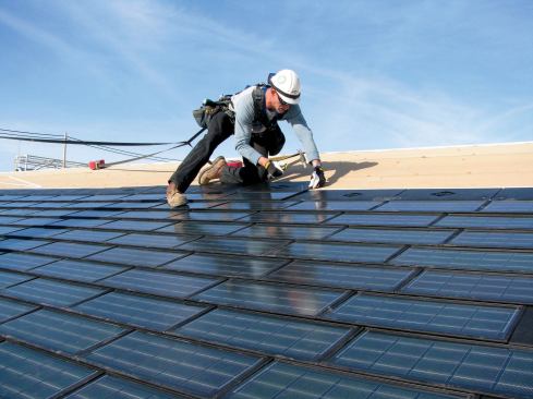 Dow. The company previewed its new Powerhouse solar shingles, building-integrated photovoltaics that install flat against the roof deck in the same manner as an asphalt shingle. The shingles require no on-roof wiring and can be installed by builders and roofers; the electrical circuitry is integrated into each shingle, the company says, and the shingles link to each other via plug-style connectors and then require only minimum roof penetration to connect to the home. Though specific specs are not yet available, Powerhouse, which will be available in 2011, is estimated to provide about 40 percent to 80 percent of a typical home’s energy needs.
www.dow.com.
–K.T.