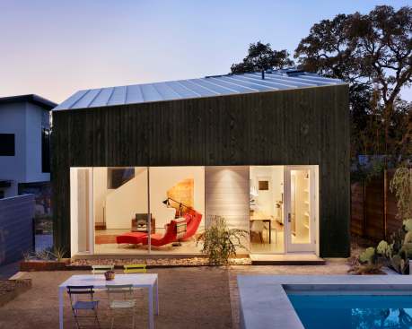 Backyard: In addition to more workspace, the owners wanted a leisurely space in which to unwind.