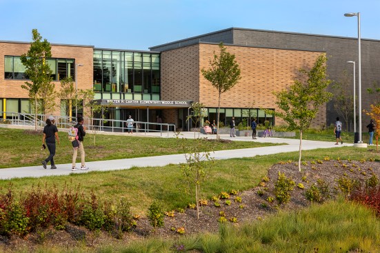Approach to Walter P. Carter School entrance