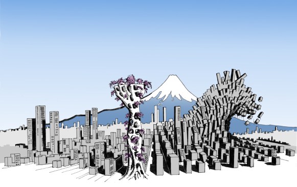 the great inundation of development and the cry of nature (the great wave)