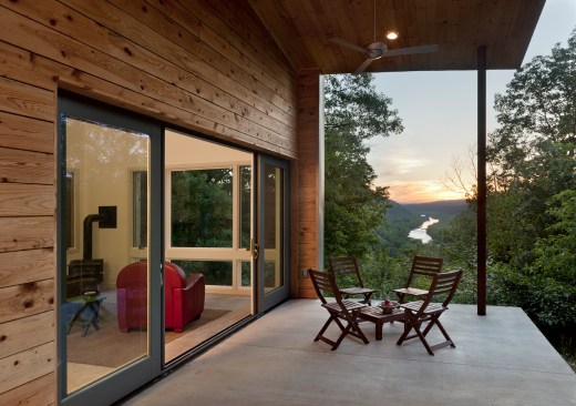 GriD Ridge House_view from porch dusk