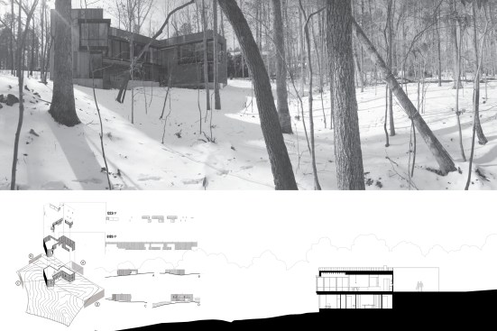 Piedmont Retreat in the snow + topography diagram.