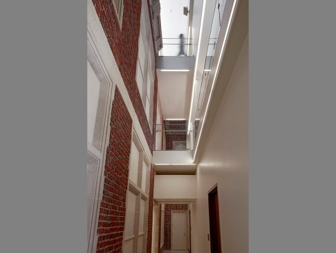 Interior Atrium with Exposed Historic Facade