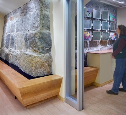 Women's Lunch Place entry and donor wall