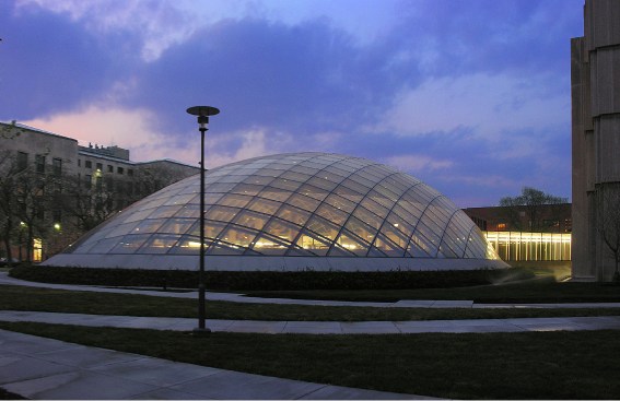 Elliptical Glass Dome, night