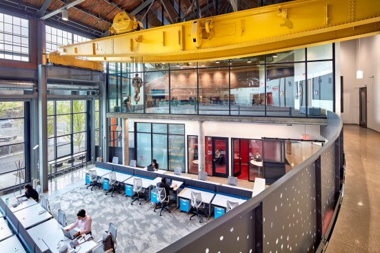 Varied spaces support different work postures.