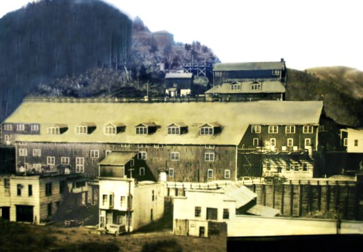 I shot this mural of the history of the Deadwood Gold Mine Slime Plant.