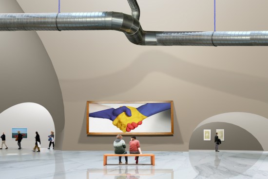 3D render of the exhibition rooms of the Bunker Museum