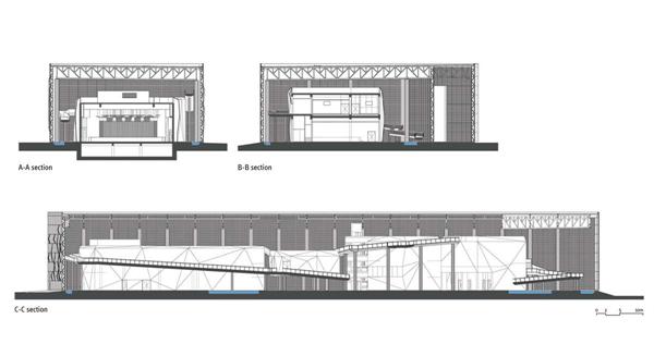 Building sections, Raif Din?k?k Yalova Cultural Center