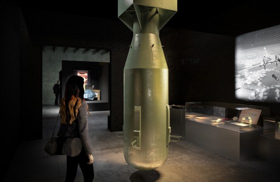 One of the exhibition sections presents the Little Boy
atomic bomb in full scale.