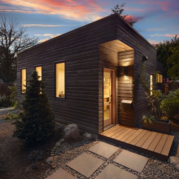 ADU entrance at night