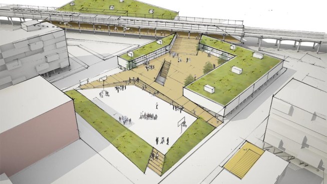 Commercial%2c+retail%2c+and+community+services+are+located+on+elevated+plazas+near+transportation+nodes.