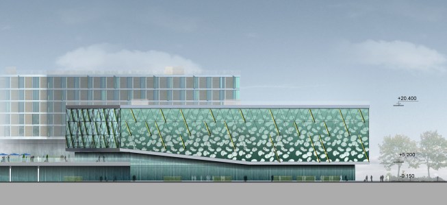 Business Center, south side, sketch