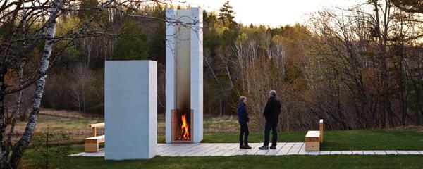 The outdoor court can be used for a second outdoor classroom, as well as for student bonfires.