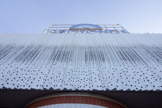 detail of the new facade after restyling