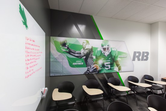 UNT Football position meeting room