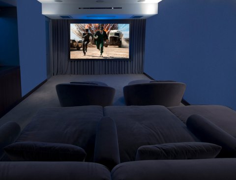 Hopen Place Hollywood Hills modern home theater