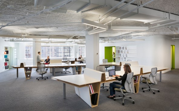 The Radar Desk is a signature feature of the space, and provides an iconic open office environment.