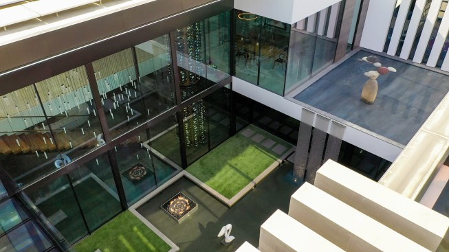 Serenity Indian Wells modern mansion sunken courtyard landscape design