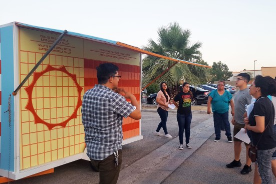 In the Eastern Coachella Valley, a group of young community members recruited by KDI solicit input on public projects from other community members.