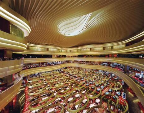 The massive casino has gaming tables and slot machines in a setting that Safdie co-created with the Rockwell Group.