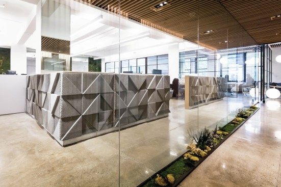 Office space with an interior feature created by Edg