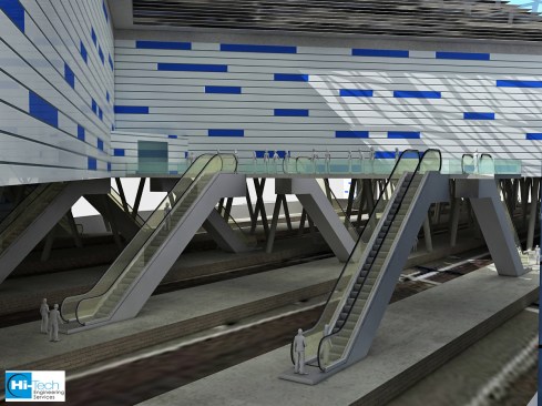 3D Model Design Rail Yard Inner side view - Hi-Tech CADD Services