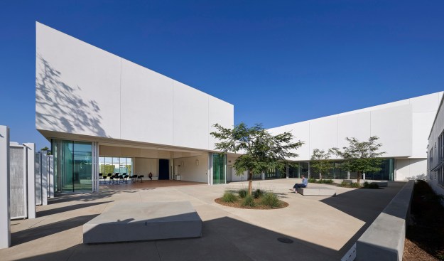 The openness of the center’s overall design integrates middle school and college users.