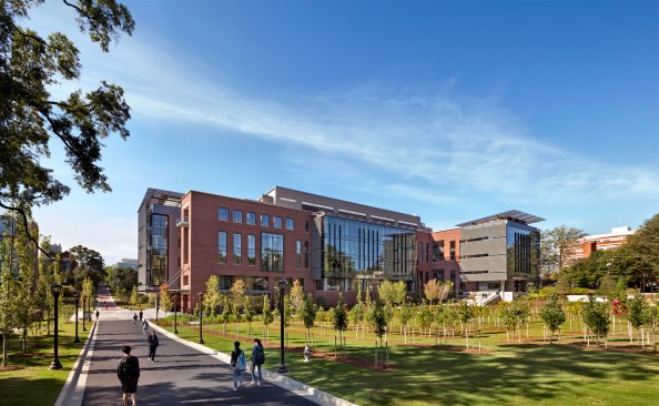 View from north of Georgia Tech's Engineered Biosystems Building, designed by Cooper Carry and Lake|Flato.