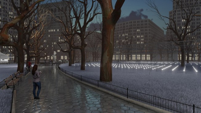 Erwin Redl, Proposal for Whiteout, 2017. Steel and animated white LEDs, dimensions variable.