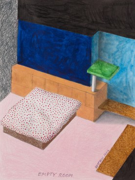 Ettore Sottsass drew Empty Room—using pastels on paper—in 2004, as part of his personal collection. This piece is estimated to sell for €6,000 to €8,000 ($6,886 to $9,181).