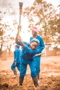 The Evergreen School under construction