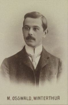 Figure 10: Franz Max Osswald, portrait on the occasion of his graduation from ETH Zurich, 1905 (photo by Johannes Meiner; Image Archive, ETH Library Zurich, http://doi.org/10.3932/ethz-a-000271413).