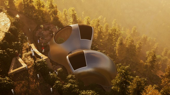 Bird's eye View of the Shala Building along with the Tea House Cave Building