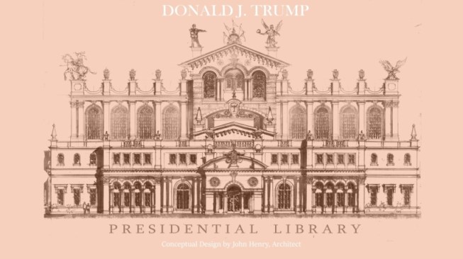 Donald J. Trump Presidential Library Design Proposal in Classical Style, ORIGINAL DESIGN RENDERING 