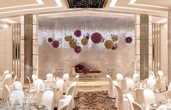 Luxury ballroom interior decor