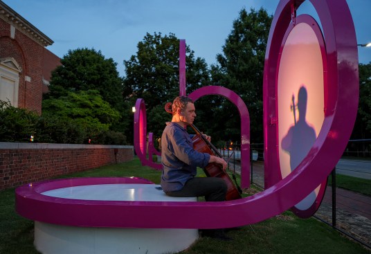 Local musician stopped by pARC  and played on his way home from another show. 