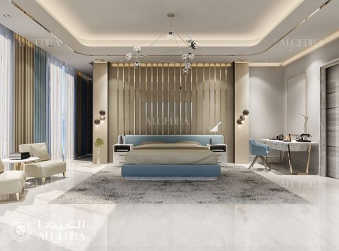 Master bedroom design in modern villa