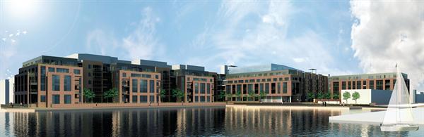 Union Wharf Baltimore Hord Coplan Macht The mixed-use rental apartment building features five stories, 4,500 square feet of retail space, 5,000 square feet of office space, and some 10,000 square feet for amenities and common-use areas.