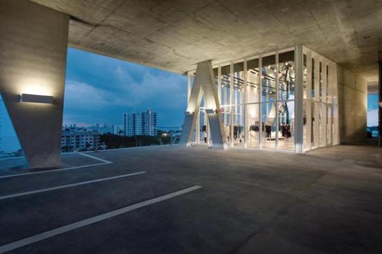 Exterior from parking garage