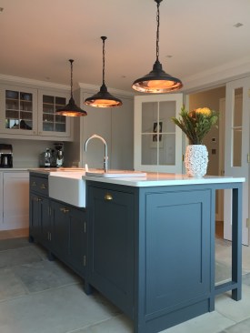 Interior of bespoke hand painted kitchen